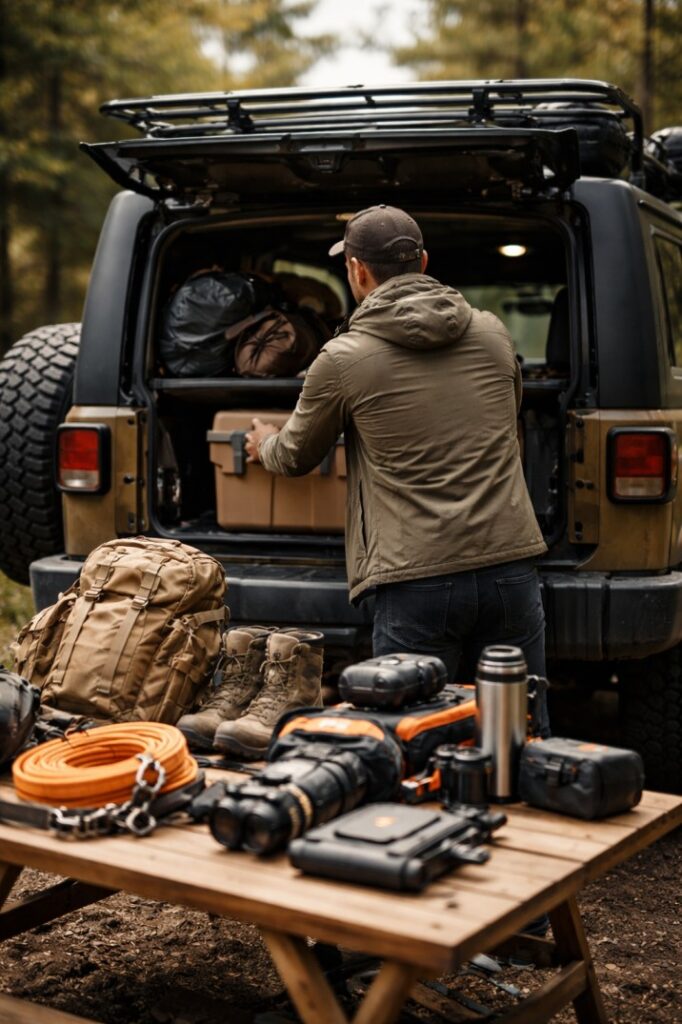 escolhendo os itens para a turne