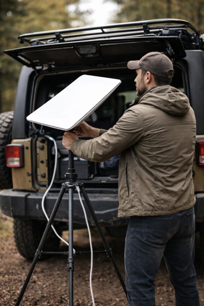 instalando a starlink no mato